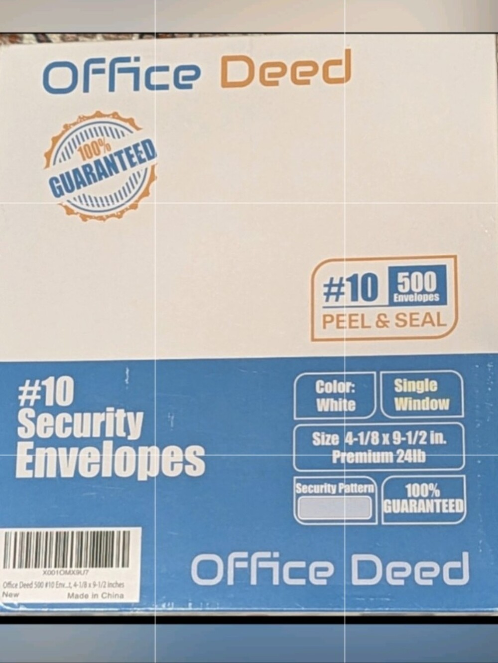 500 Office Deed #10 Security Left Window Envelopes 4 1/8" x 9 1/2" Peel & Seal